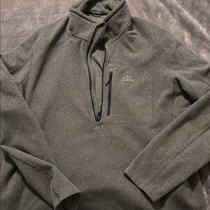 L.L. Bean Gray Zip Up Sweater with Standing Collar